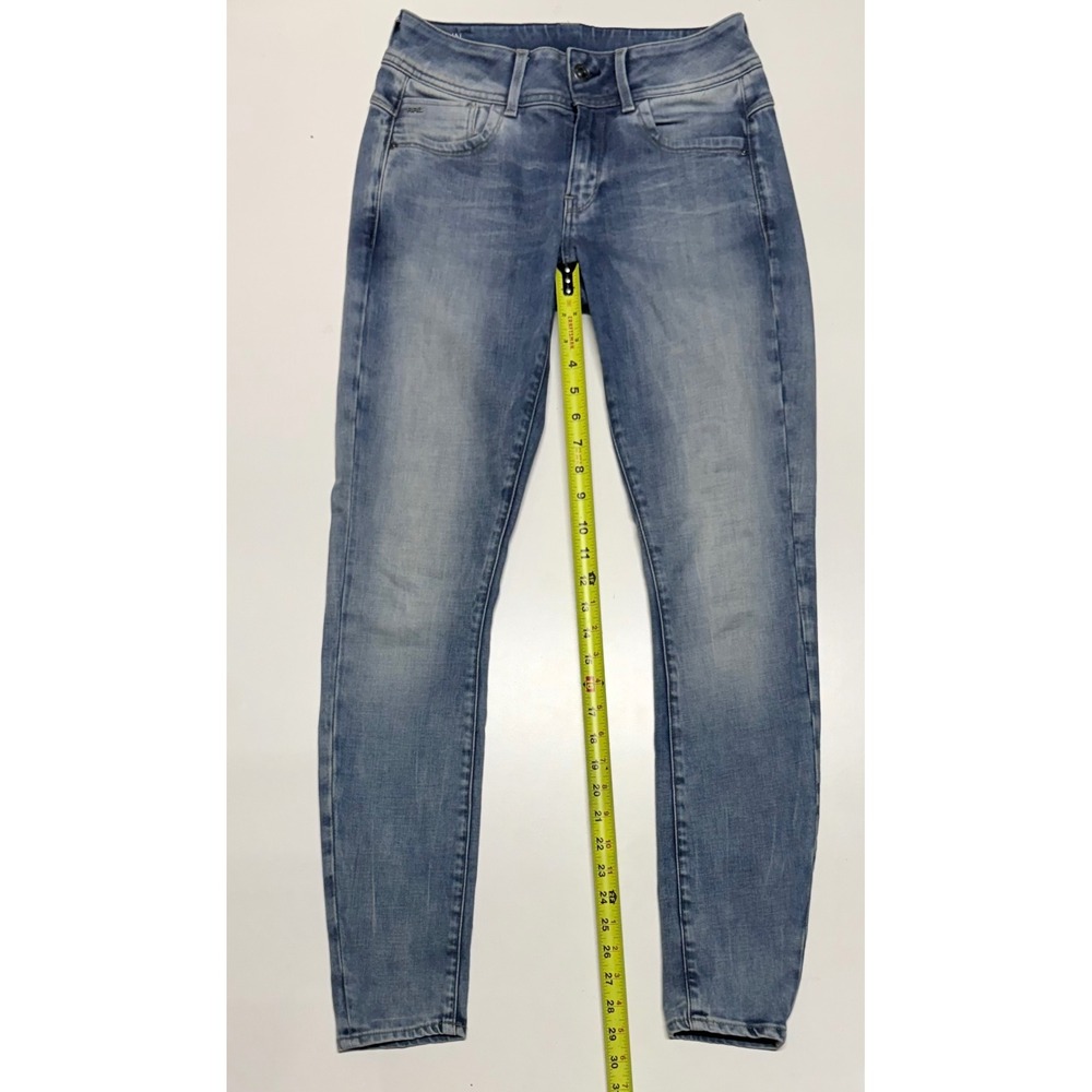 G-Star RAW Lynn Mid Skinny Jeans Light Wash Blue Denim Size 29x29
